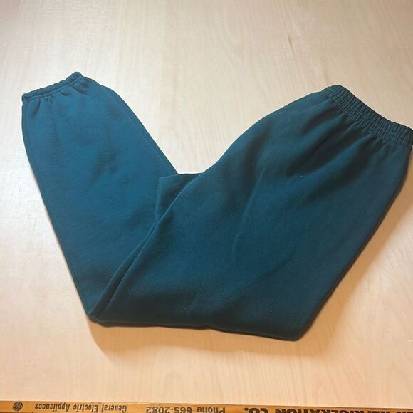 Vintage 80s/90s Hanes heavyweights Teal Blank Sweatsuit Pants Large, Raglan Swea - Picture 4 of 7